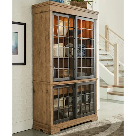 Affection Display Cabinet with Lighting and Sliding Glass Doors